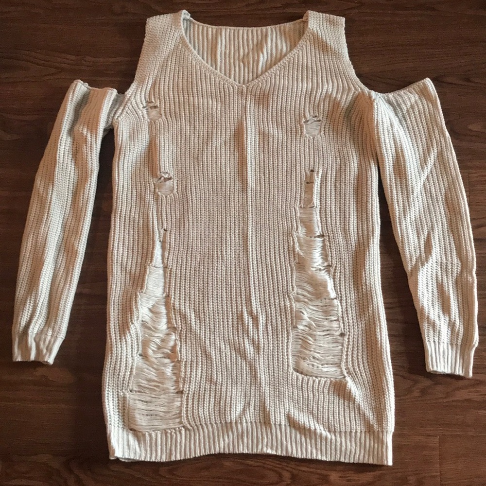 Distressed Sweater Dress